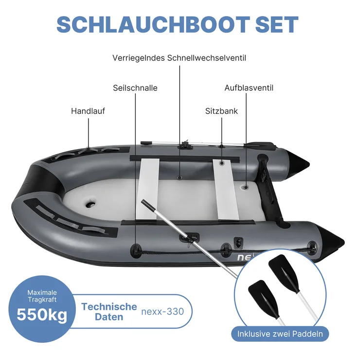 Bateau pneumatique Nexx 330, plancher gonflable, vue 4